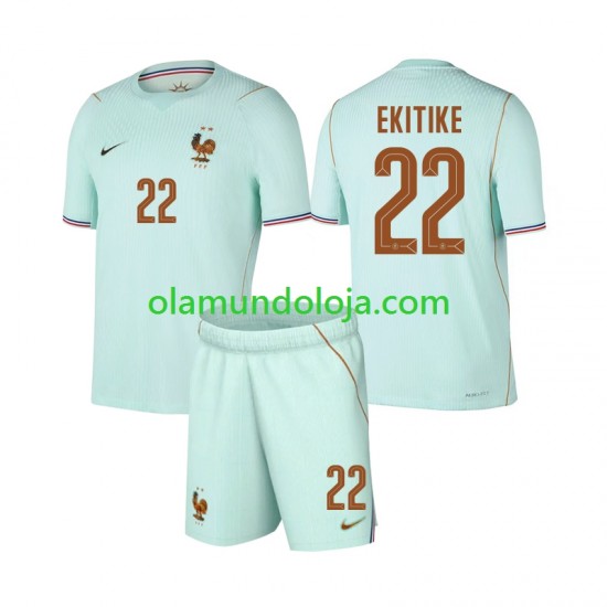 Camisola França Hugo Ekitike 22 Criança Equipamento Segundo Copa do Mundo 2026 Manga Curta